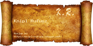Knipl Rufusz névjegykártya